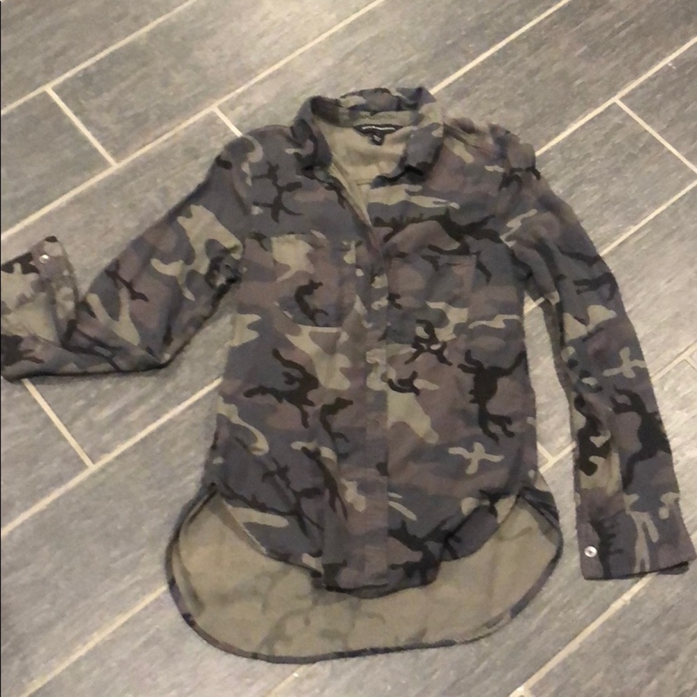 Camo button up